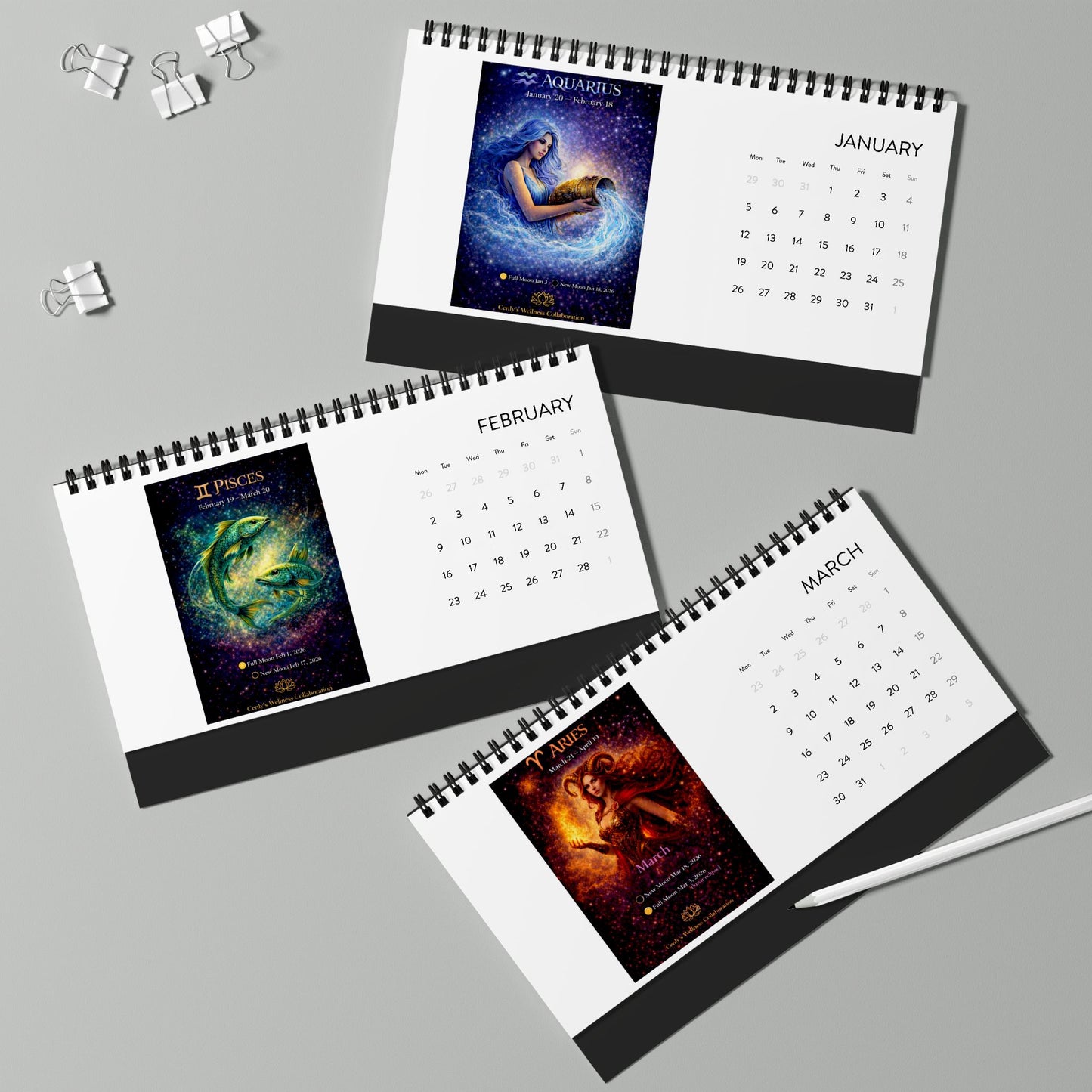 Crimson Horse 2026 Desk Calendar