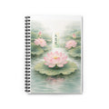 AU Lotus Serenity Spiral Notebook — Pink Lotus Watercolor Journal (Ruled)
