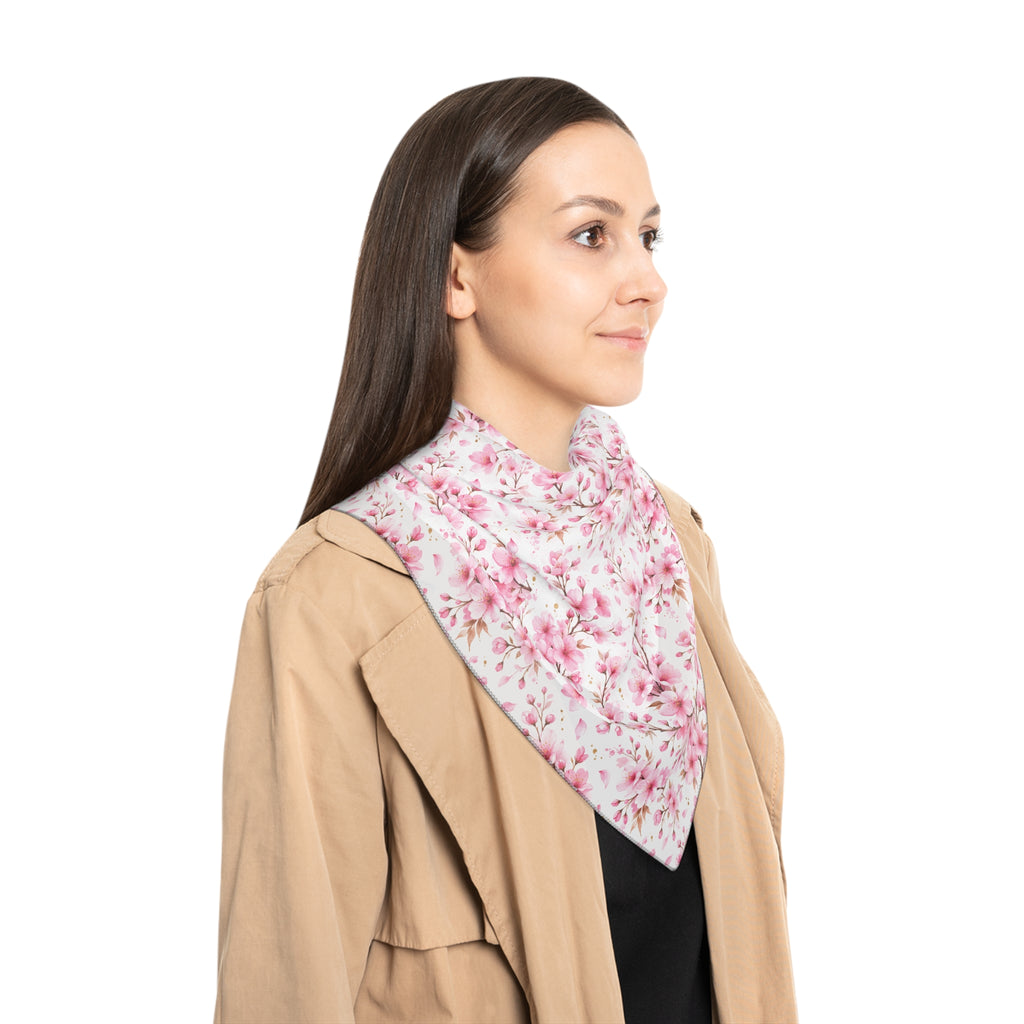 Sakura Poly Scarf – Floral Lightweight Spring Scarf