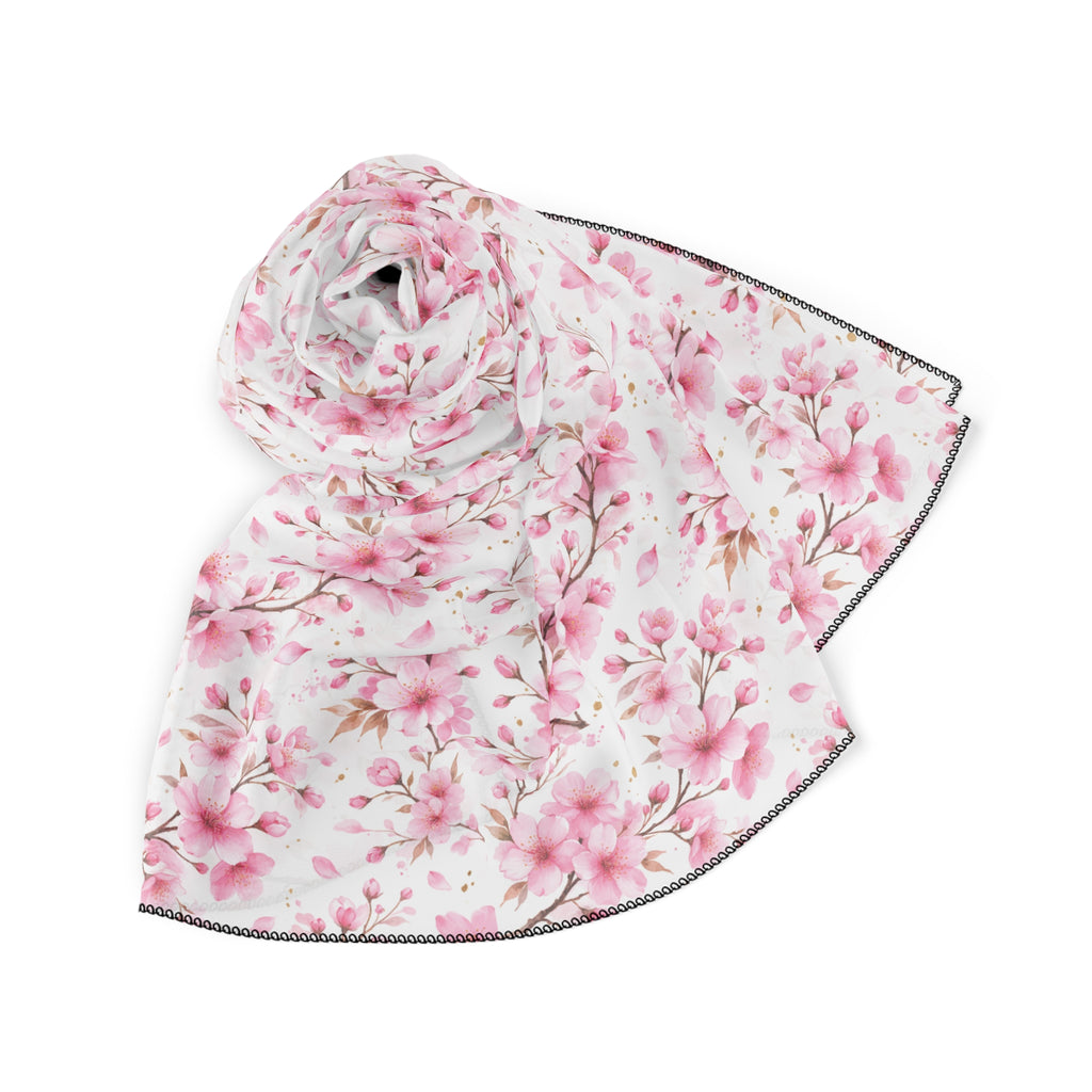 Sakura Poly Scarf – Floral Lightweight Spring Scarf