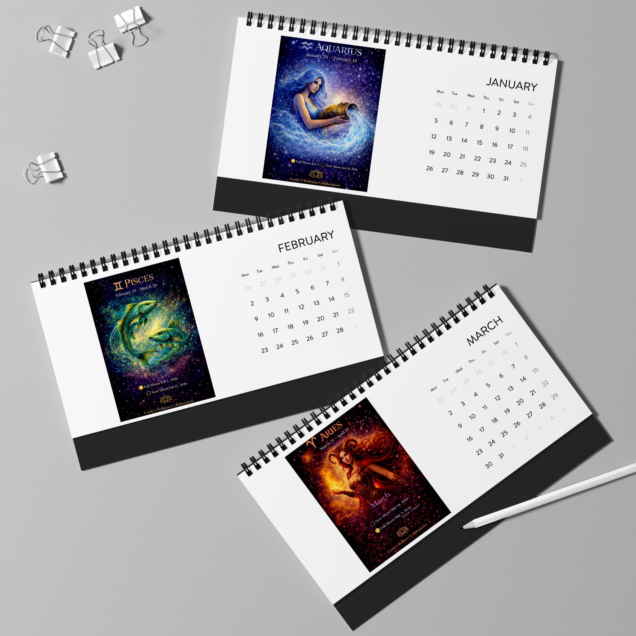 Crimson Horse 2026 Desk Calendar