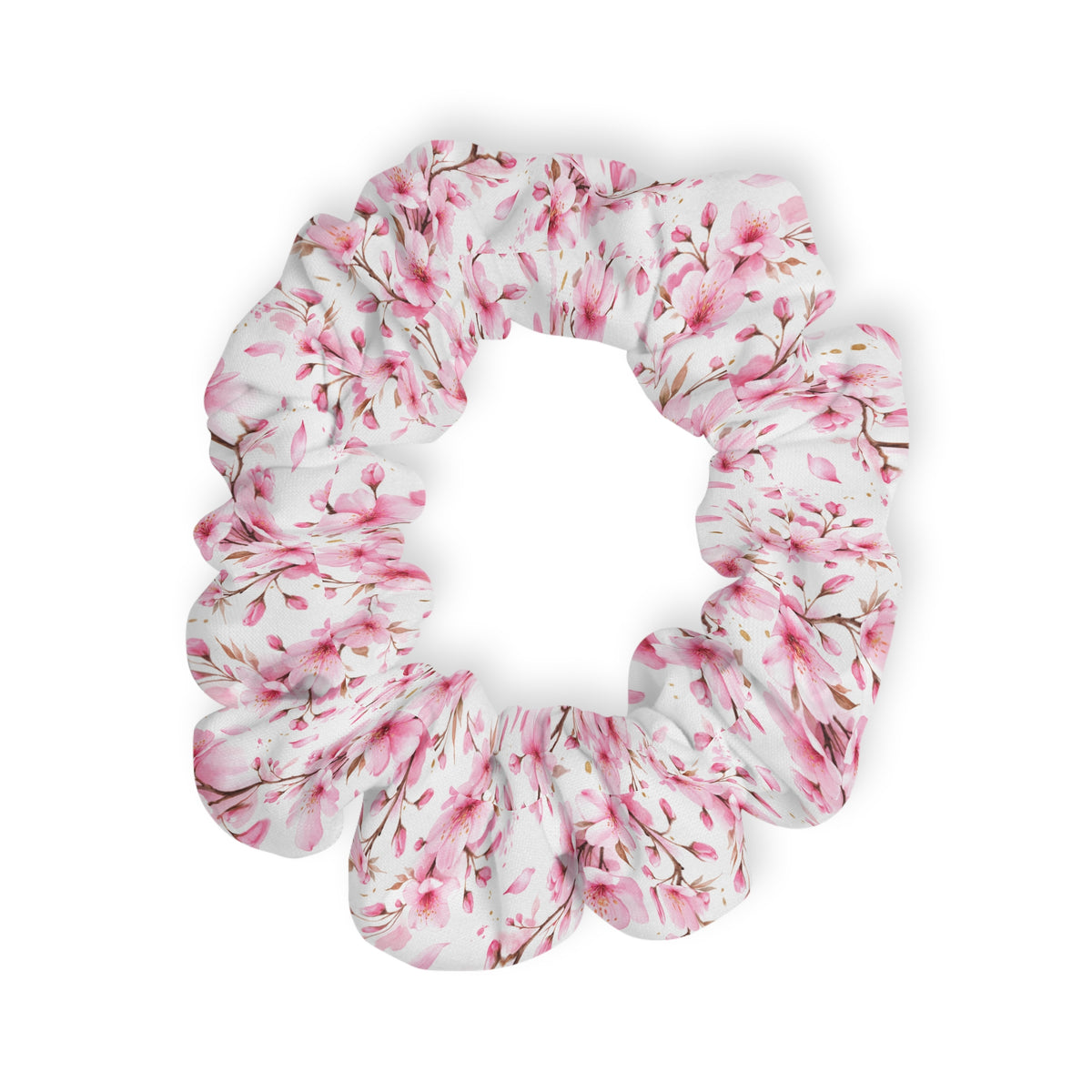 Pink Blossom Floral Scrunchie