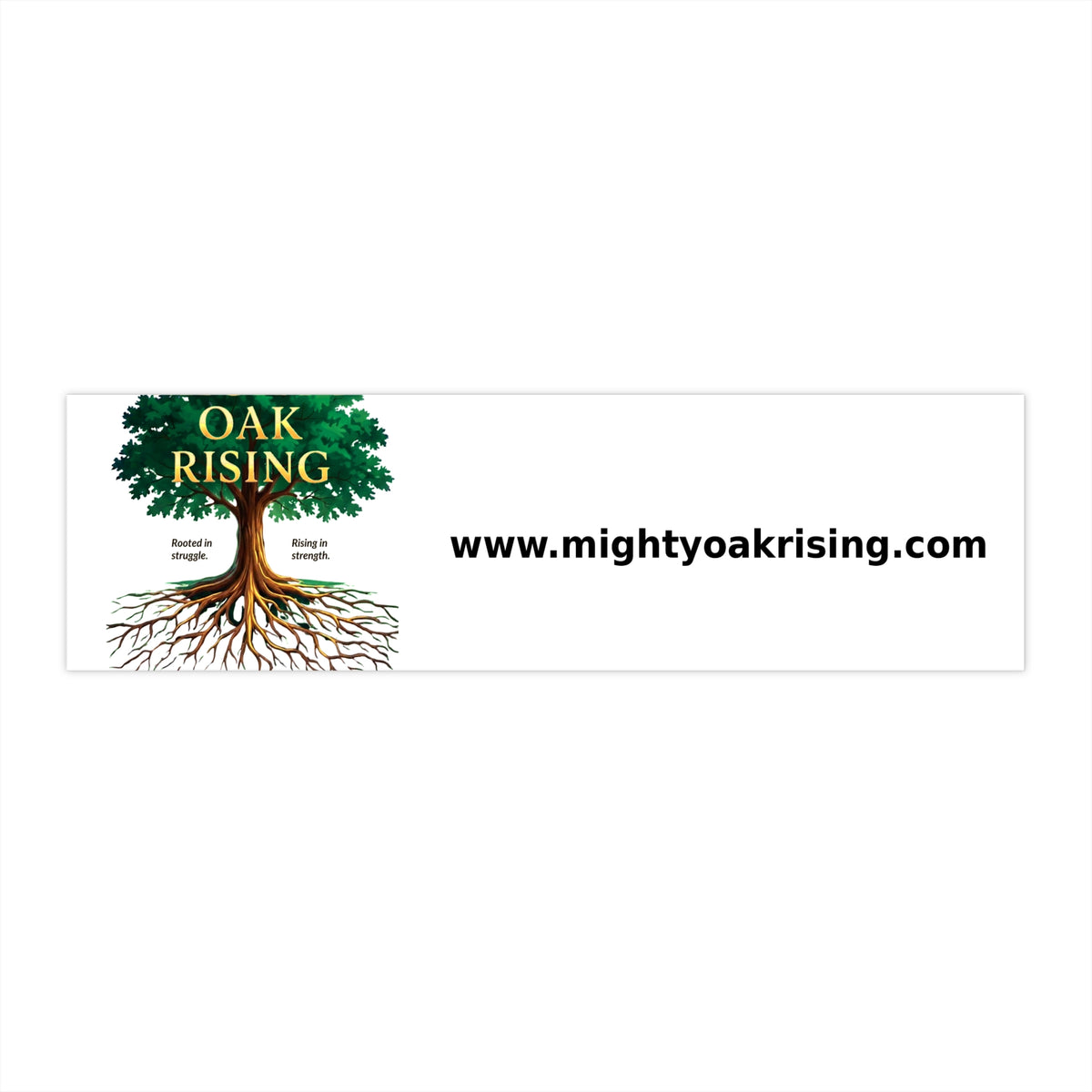 Mighty Oak Rising Logo Bumper Sticker