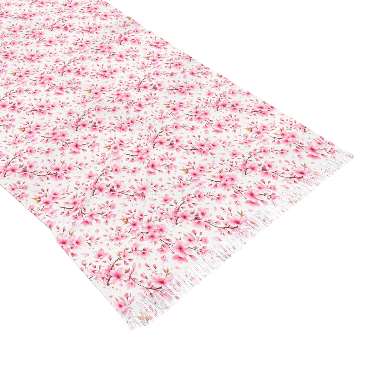 Floral Sakura Light Scarf — Pink Vintage Rose Pattern, Lightweight Spring/Summer Wrap