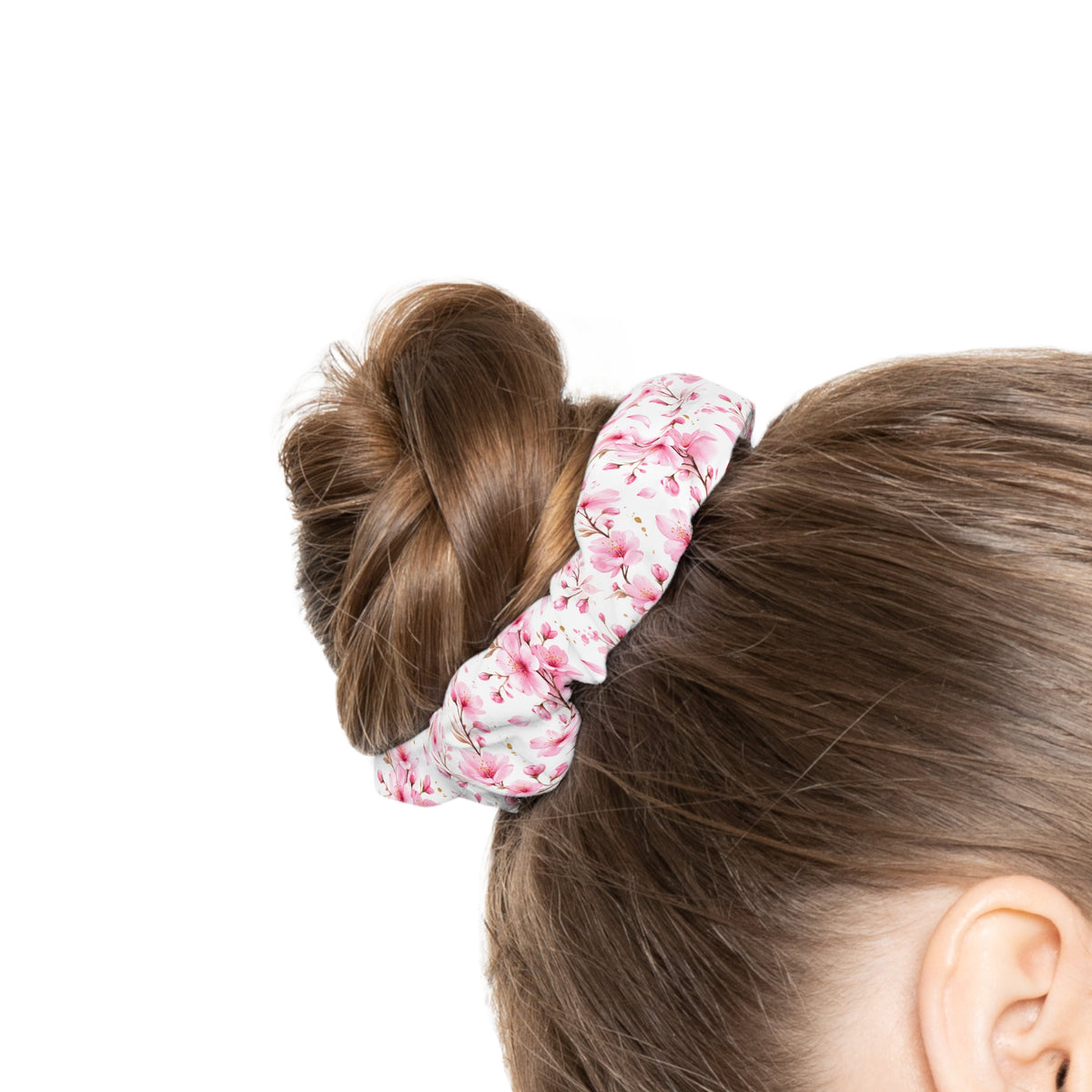 Pink Blossom Floral Scrunchie