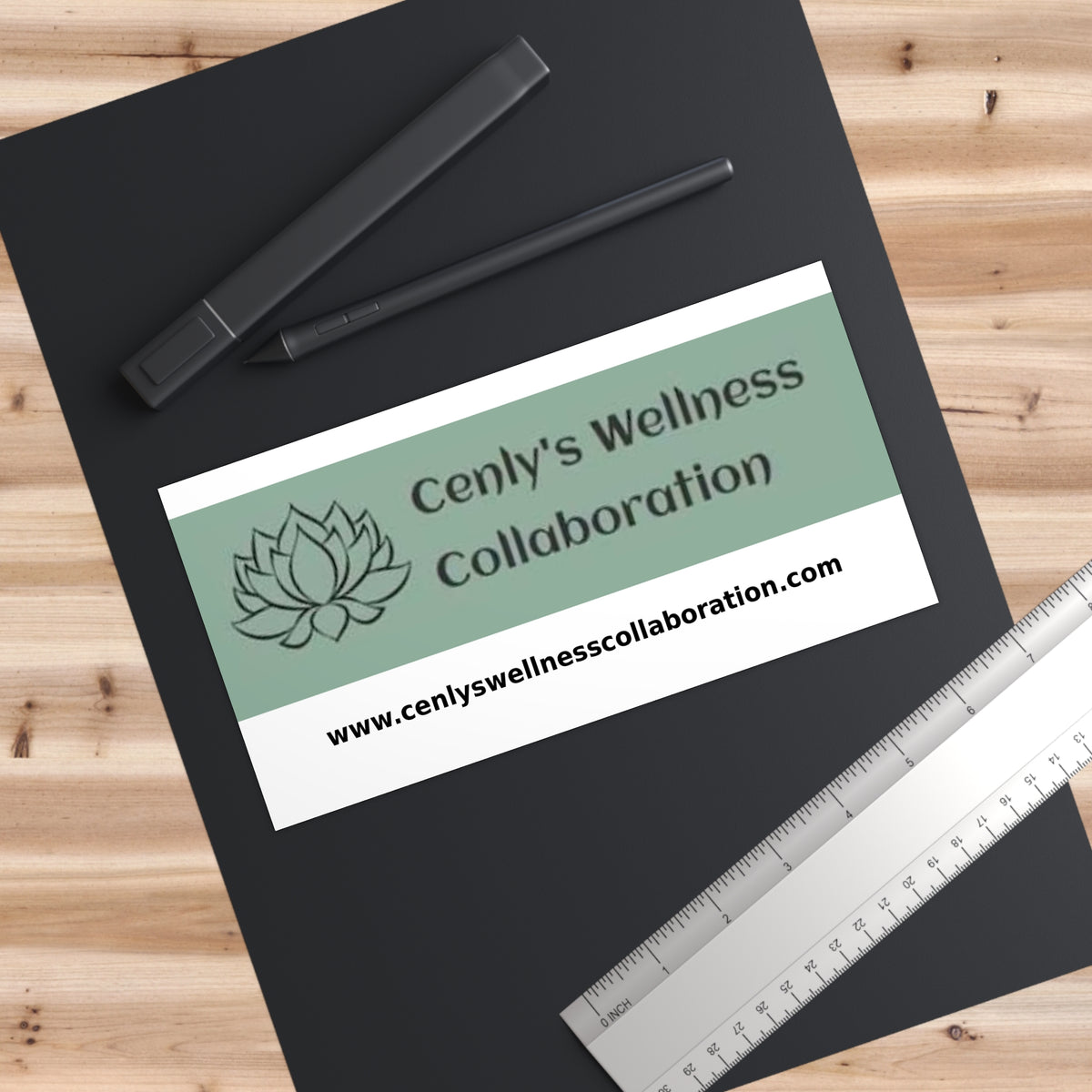 Bumper Sticker — "Cenly's Wellness Collaboration" Logo Sticker with Lotus & Website