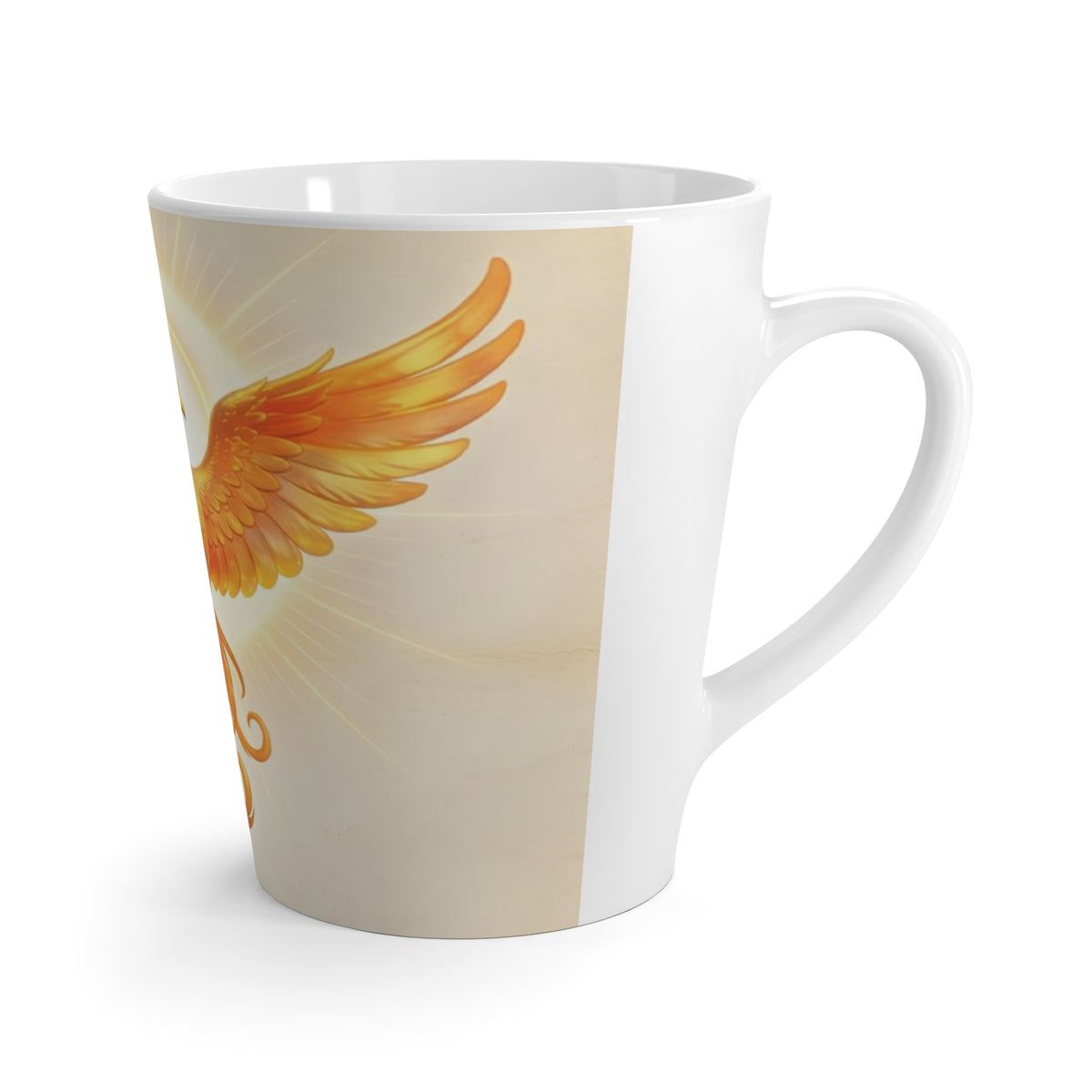 Phoenix Latte Mug — Radiant Mythical Bird Coffee Cup