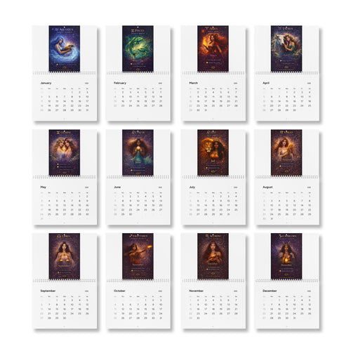 2026 Wall Calendar — Monthly Planner showing dates for new and full moon