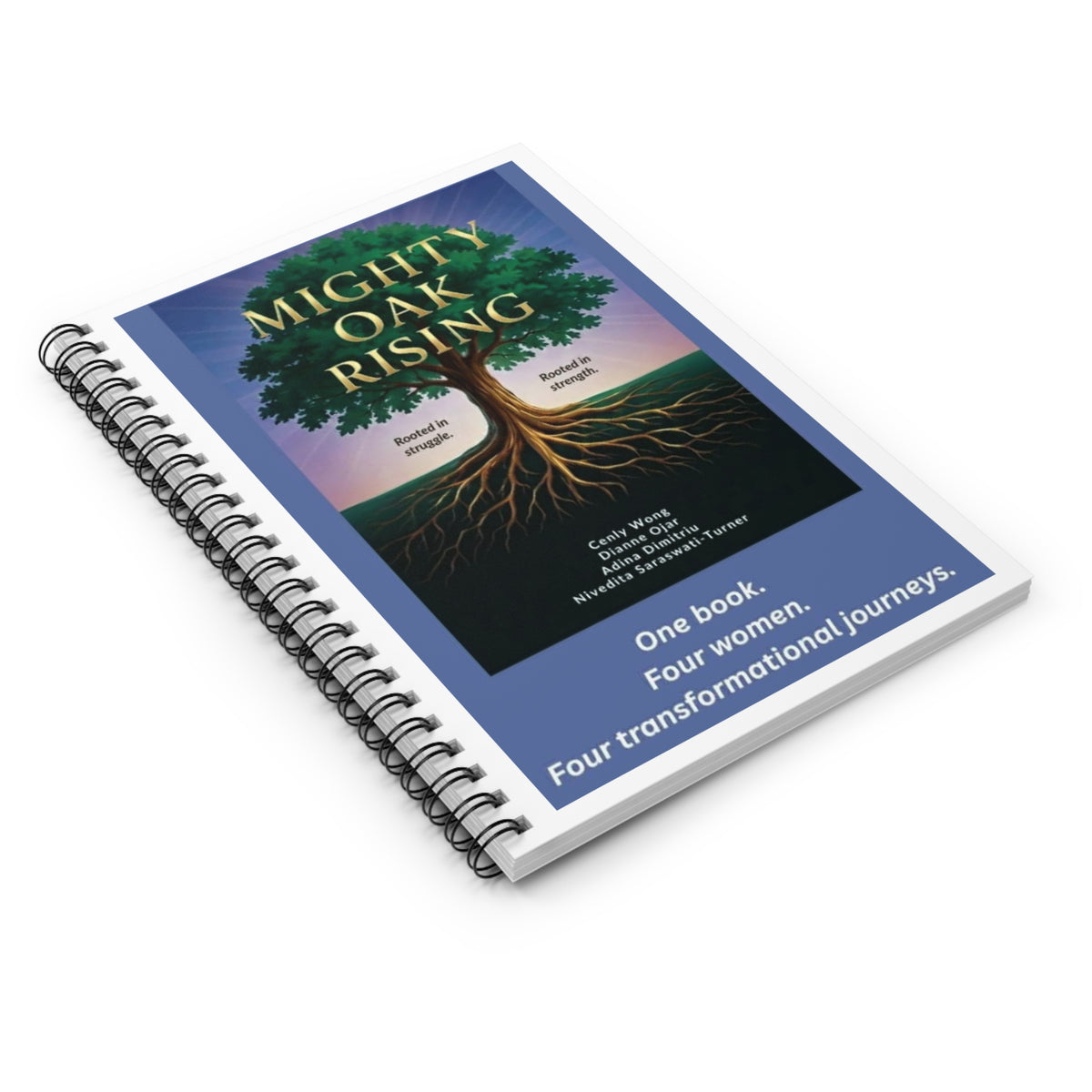 Mighty Oak Rising Spiral Notebook — Inspirational Tree Journal (Ruled)