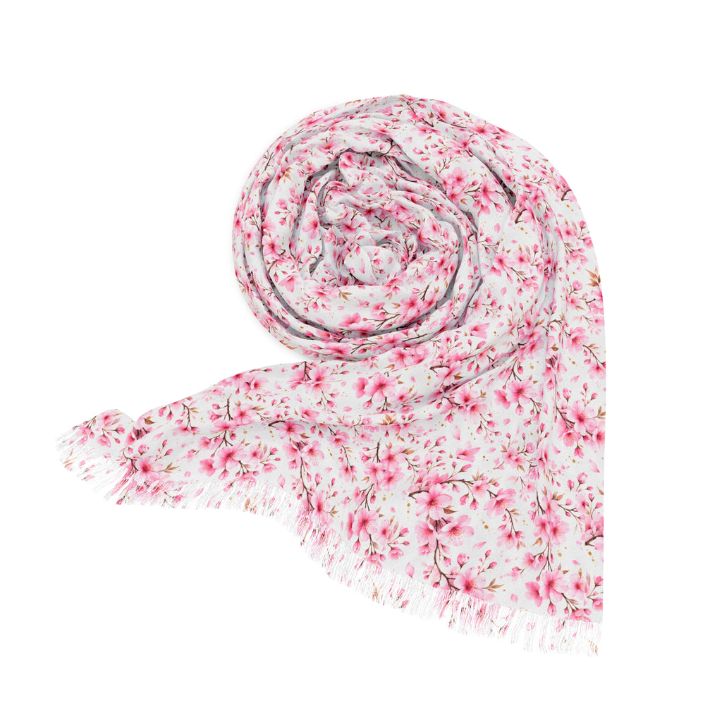 Blumenschal Sakura – Rosa Vintage Rosenmuster, leichter Frühlings-/Sommerschal