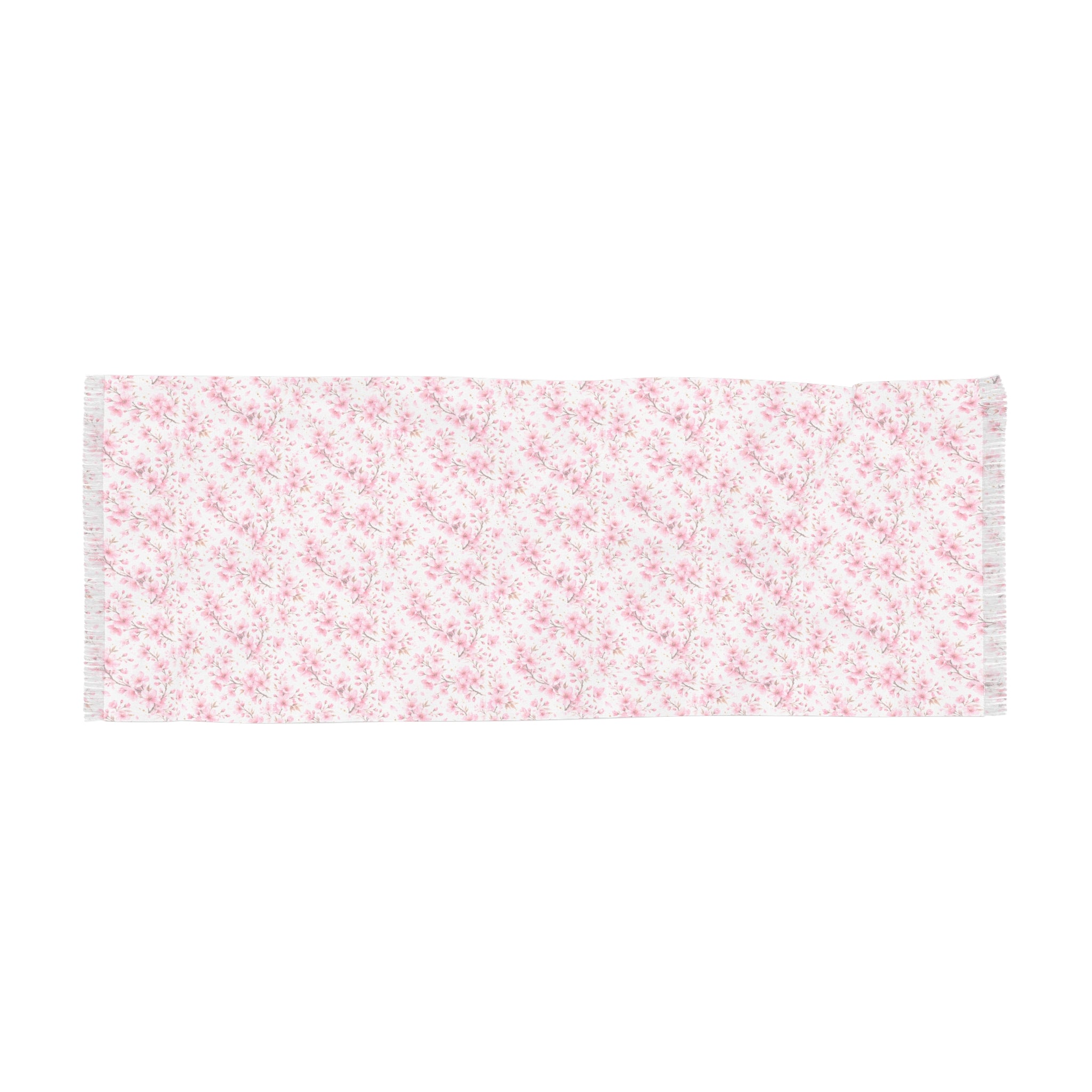 Floral Sakura Light Scarf — Pink Vintage Rose Pattern, Lightweight Spring/Summer Wrap