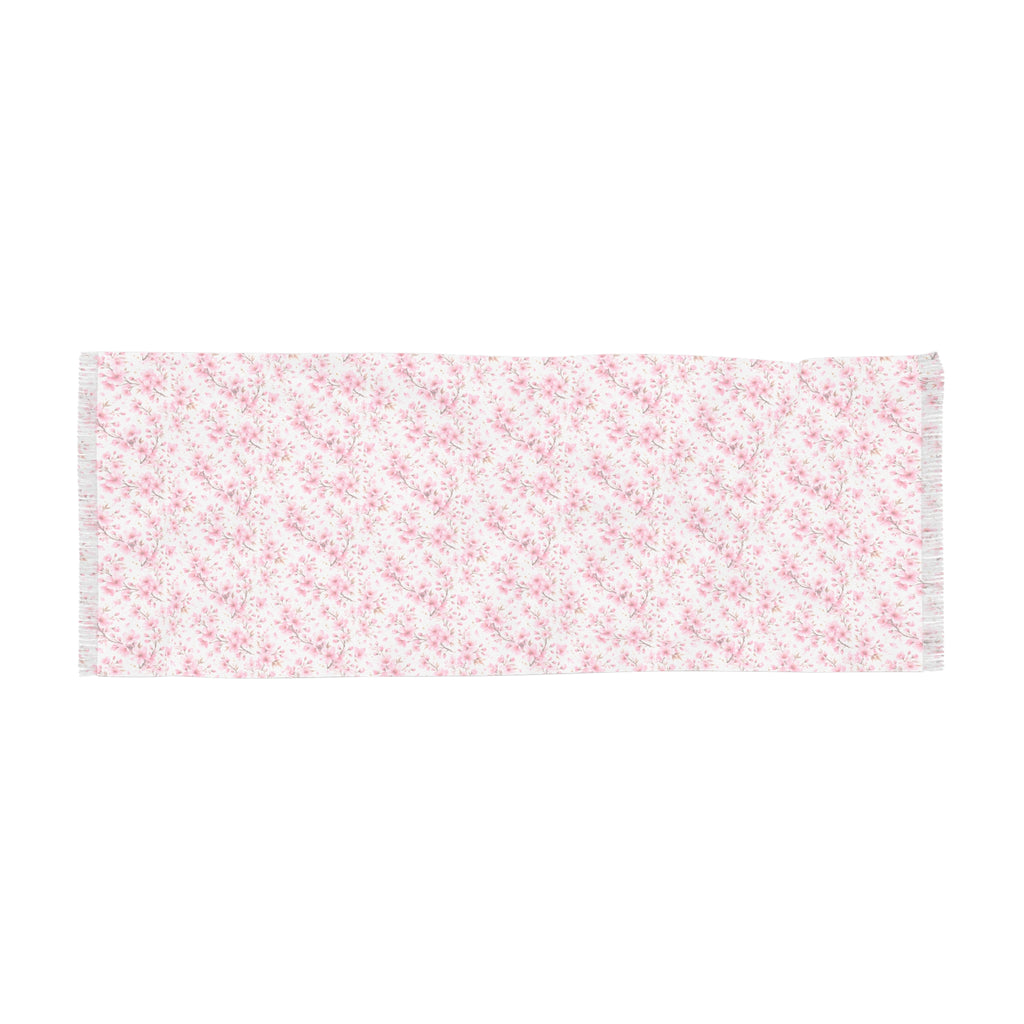 Blumenschal Sakura – Rosa Vintage Rosenmuster, leichter Frühlings-/Sommerschal