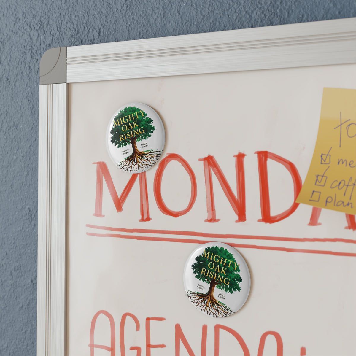Mighty Oak Round Fridge Magnet