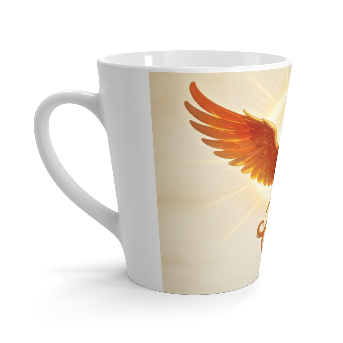 Phoenix Latte Mug — Radiant Mythical Bird Coffee Cup
