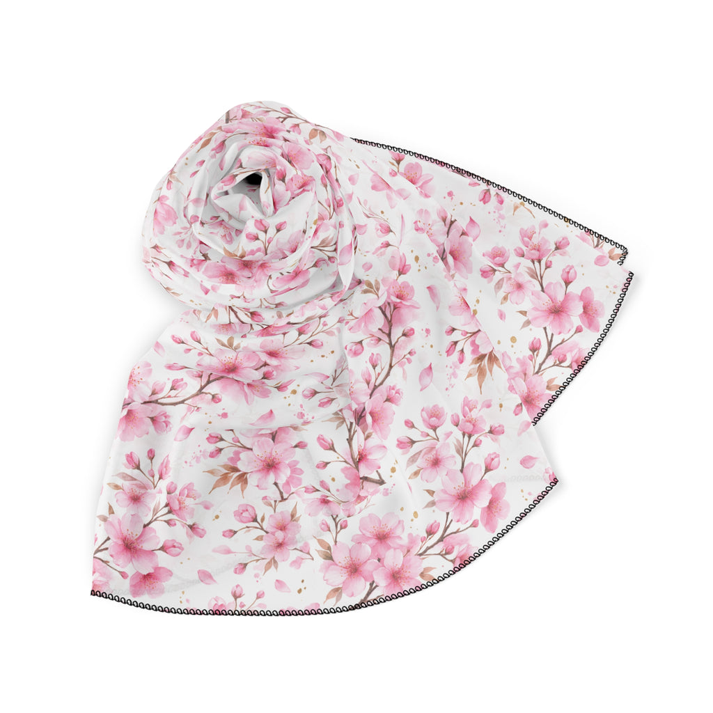 Sakura Poly Scarf – Floral Lightweight Spring Scarf