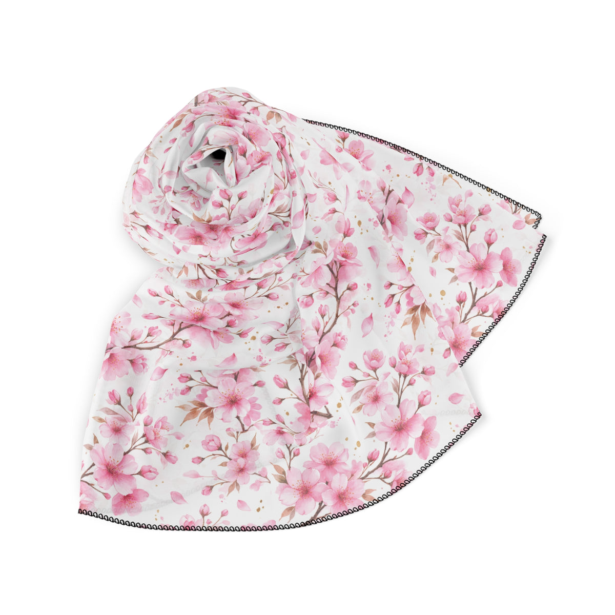 Sakura Poly Scarf – Floral Lightweight Spring Scarf