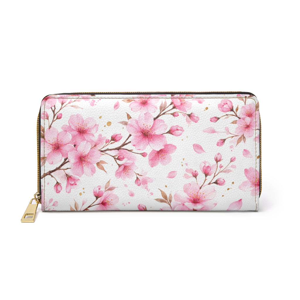 Floral Cherry Blossom Zipper Wallet
