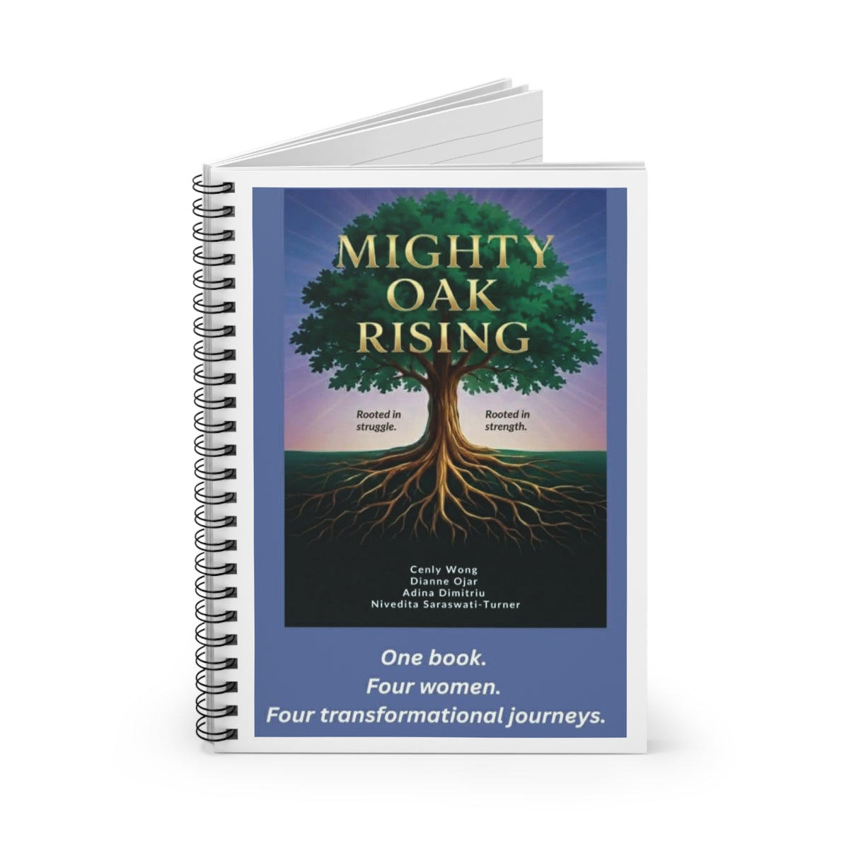 Mighty Oak Rising Spiral Notebook — Inspirational Tree Journal (Ruled)
