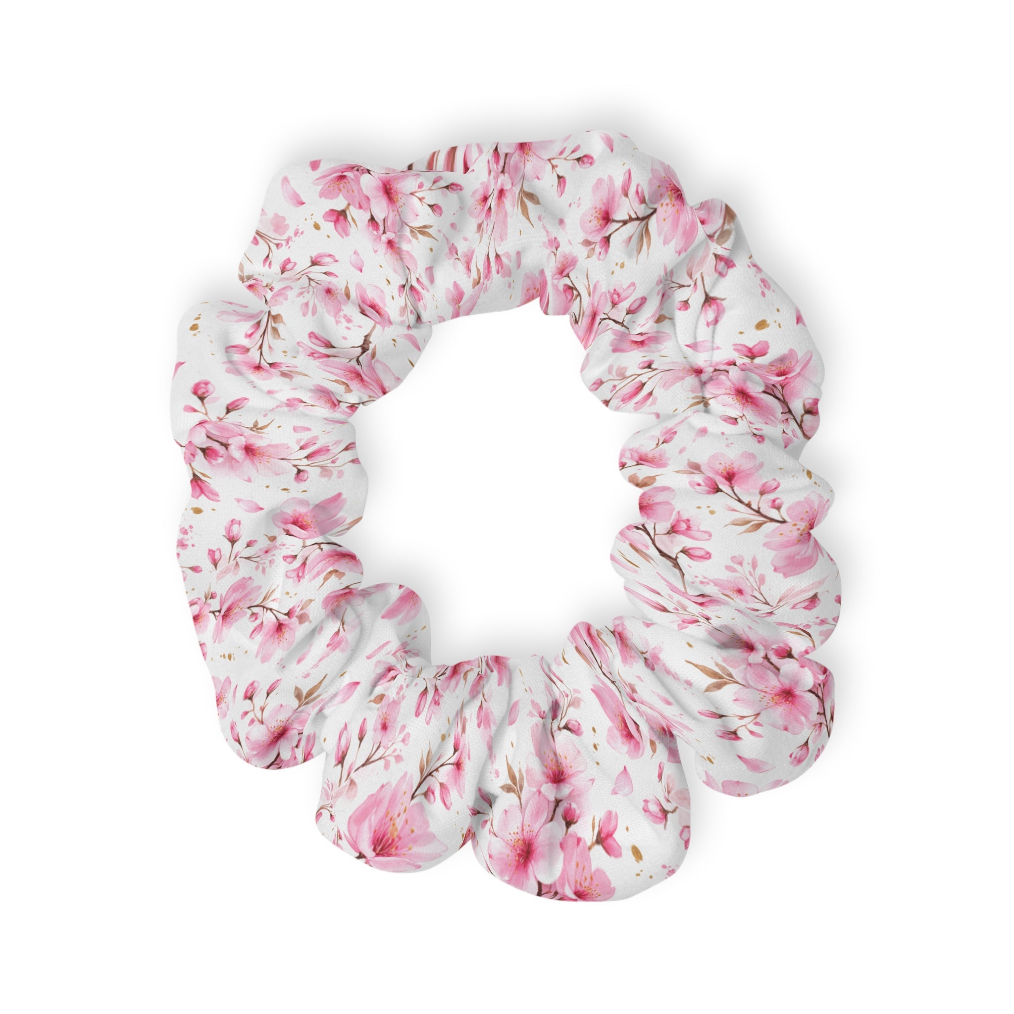 Pink Blossom Floral Scrunchie
