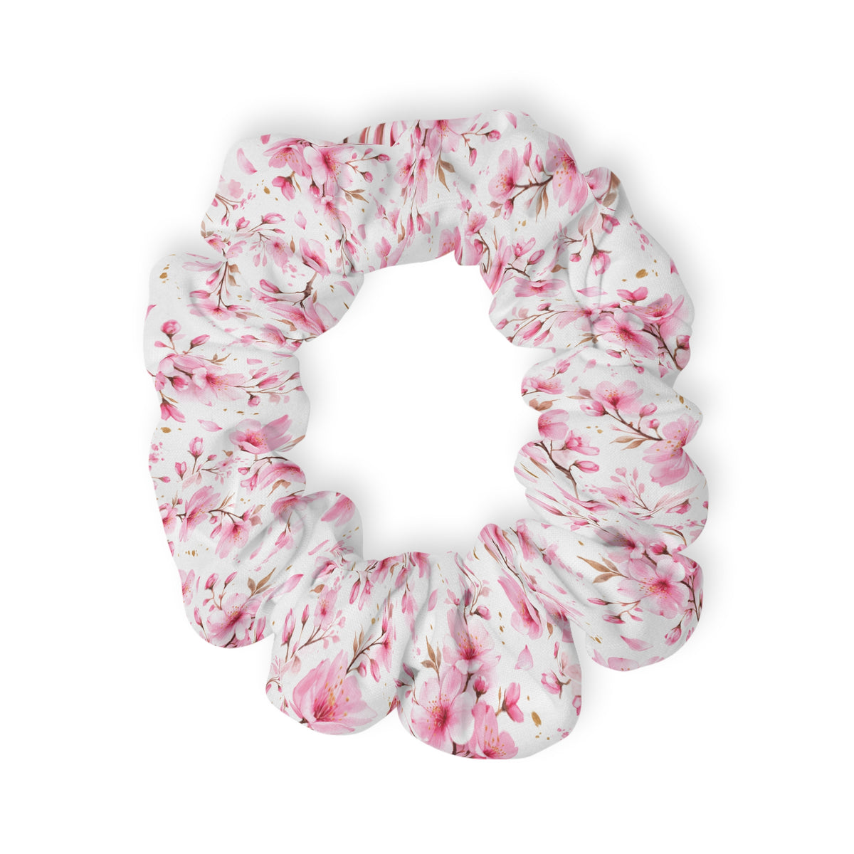Pink Blossom Floral Scrunchie