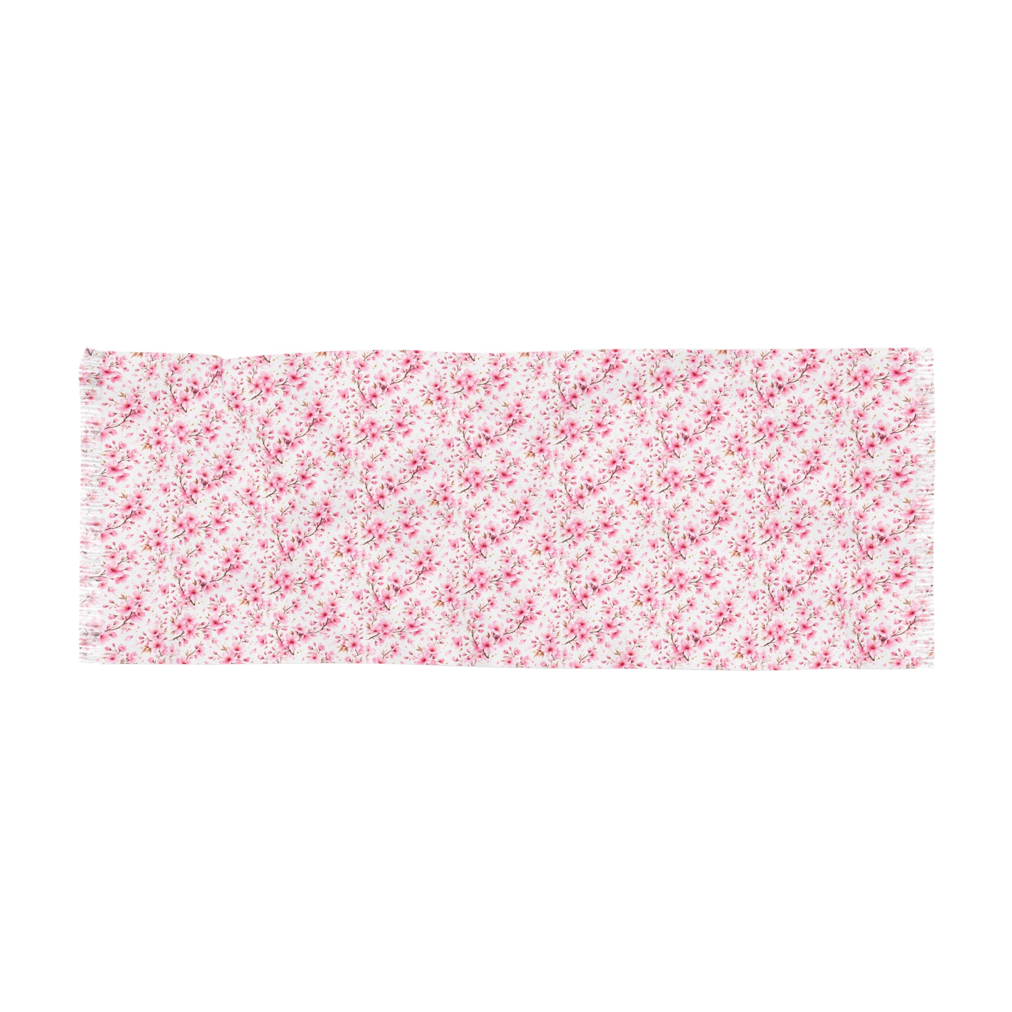 Floral Sakura Light Scarf — Pink Vintage Rose Pattern, Lightweight Spring/Summer Wrap