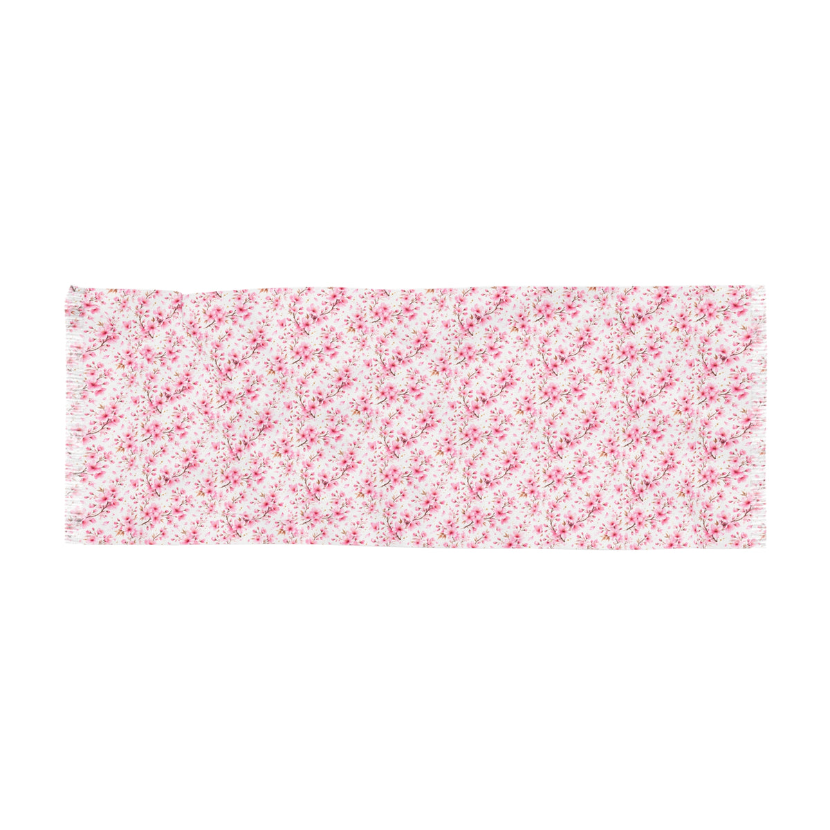 Floral Sakura Light Scarf — Pink Vintage Rose Pattern, Lightweight Spring/Summer Wrap