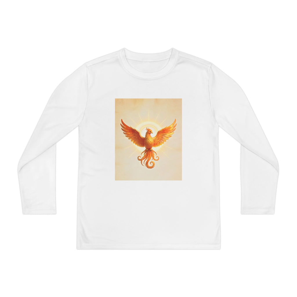 Phoenix Youth Long Sleeve Tee — Fiery Mythical Bird Graphic Shirt