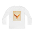 Phoenix Youth Long Sleeve Tee — Fiery Mythical Bird Graphic Shirt